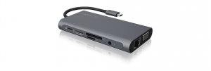 IcyBox Docking Station USB Type-C, 3xUSB, HDMI 4k@30Hz, VGA, SD/microSD