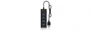 IcyBox 4x Port USB 3.0 Hub, Black