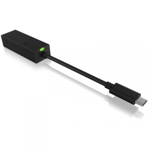 PLACA de RETEA Icy Box USB 3.0 Type-C la Interfata Ethernet Gigabit RJ-45, plastic, negru, 