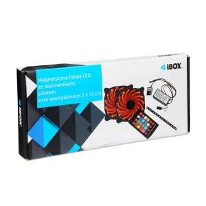 Cooler iBOX 2 x 12CM LED + Curea cu LED-uri magnetice