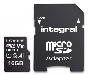 Card De Memorie Integral 16GB Class 10 + Adaptor Black