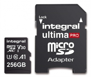 Card De Memorie Integral 256GB Clasa 10 + Adapter Black