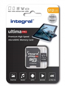 Card De Memorie Integral 512GB  Clasa 10 + Adapter Black