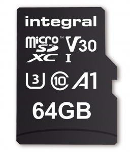 Card De Memorie Integral 64GB Clasa 10+ Adaptor Black