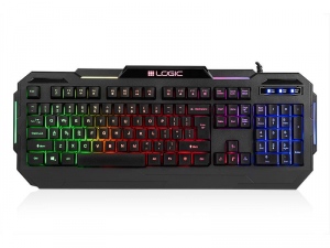 Tastatura Cu Fir Logic Gaming, Iluminata, Led Multicolor, Negru