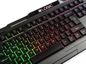 Tastatura Cu Fir Logic Gaming, Iluminata, Led Multicolor, Negru