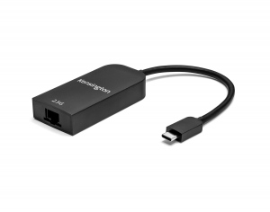 ADAPTOR RETEA KENSINGTON de la 1 port USB-C la 1 port 2.5G Ethernet, cu 2.5 ori mai rapid decat 1Gbps, 11cm, negru,   