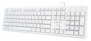 Tastatura Cu Fir Gembird Multimedia Chocolate USB, RU Layout, White