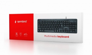 Tastatura Cu Fir Gembird Compact Multimedia, USB, US layout, Black