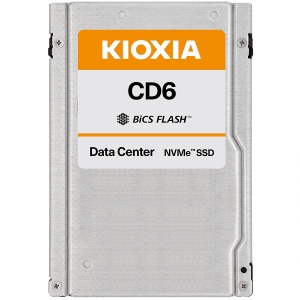 SSD Data Server KIOXIA CD6-R 3.84TB PCIe Gen4 x4 (64GT/s) NVMe 1.4, BiCS Flash 3D, 2.5x15mm, SIE, Read/Write: 6200/2350 MBps, IOPS 1000K/60K, DWPD 1