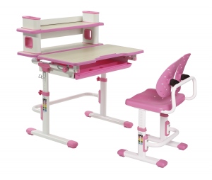 Set birou si scaun copii ergonomic, reglabil in inaltime, ErgoK C403 Roz