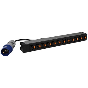 Legrand PDU 19-- 12 C13 outlets with cord locking system, 3m power supply cord with 16A IEC 60309, 1U aluminium profile