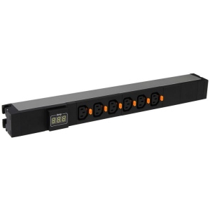 Legrand PDU 19-- 6 C13 outlets with ammeter, with cord locking system, connection on terminal block, 1U aluminium profile