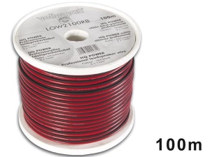 Cablu difuzor CUPRU PUR, 2x1.00mm, rosu/negru, Velleman - vanzare la metru liniar,