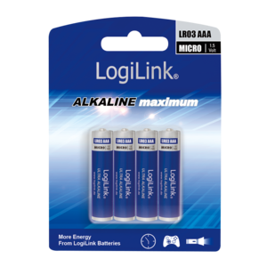 LOGILINK - Ultra Power AAA Alkaline Batteries, LR03, Micro, 1.5V, 4pcs