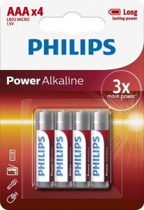 PH POWER ALKALINE AAA 4-BLISTER