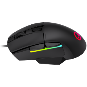 LORGAR Jetter 357, gaming mouse, Optical Gaming Mouse with 6 programmable buttons, Pixart ATG4090 sensor, DPI can be up to 8000, 30 million times key life, 1.8m PVC USB cable, Matt UV coating and RGB lights with 4 LED flowing mode, size:124.90*71.65*41.36mm, 75g