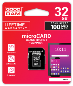 Card De Memorie Goodram 32GB Class 10 + Adaptor Black