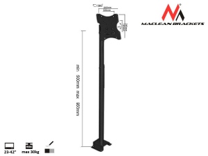 Maclean MC-504b TV Ceiling Mount Bracket LCD LED Plasma 23-- - 42-- 30kg