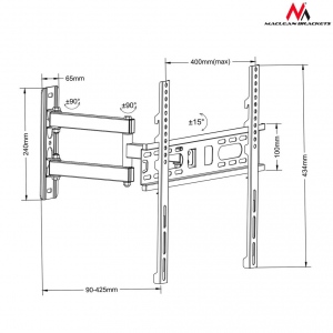 Suport Maclean MC-761 Wall bracket for TV or monitor 26-55 --30kg max vesa 400x400