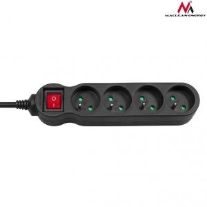 Maclean MCE181 Power Strip 4-outlet with switch 3m Cable