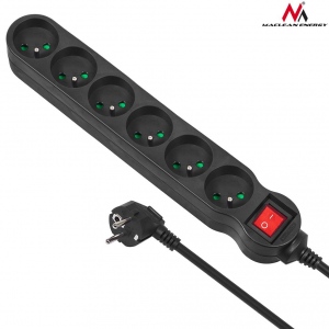 Maclean MCE188 Power Strip 6-outlet with switch 5m Cable