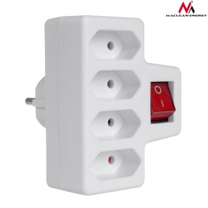 Maclean MCE217 Four-phase power socket with switch 4x2,5A universal plug
