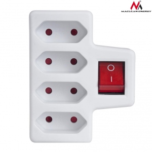 Maclean MCE217 Four-phase power socket with switch 4x2,5A universal plug