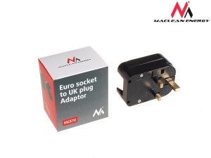 MACLEAN MCE70 Maclean MCE70 EU to UK Plug Mains Adapter