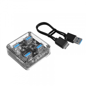 Hub Orico MH4U-U3-10 4 Port-uri USB 3.0 Transparent 
