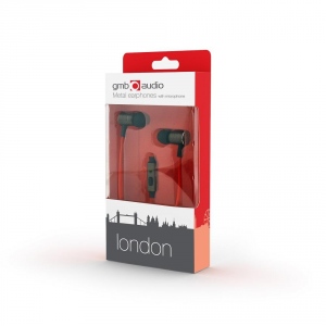 Gembird Metal earphones with microphone, --London--