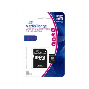 Card De Memorie MediaRange Micro SDHC  16GB Class 10, Black