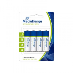 MediaRange Rechargeable NiMH Accus, Mignin AA/HR6/1.2V PACK 4