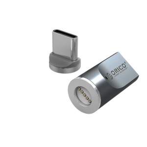 Adaptor magnetic Orico MT01 Micro USB - Type-C argintiu