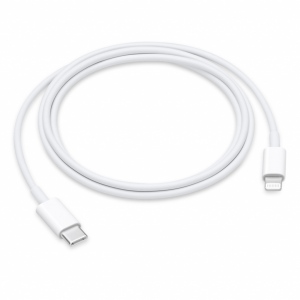 CABLU alimentare si date smartphone Apple, Lightning (T) la USB Type-C (T), cauciuc, lungime 1 m, alb, 