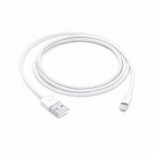 CABLU alimentare si date smartphone Apple, Lightning (T) la USB 2.0 (T), cauciuc, lungime 1 m, alb, 