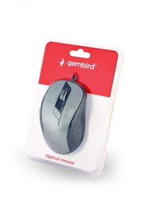 Mouse Cu Fir Gembird Optical MUS-6B-01-BG, 1600 DPI, USB, Black-Spacegrey