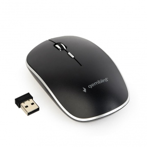 Mouse Wireless Gembird 1600 DPI, nano USB, Black