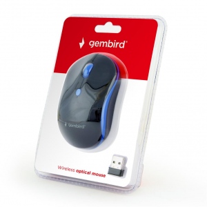 Mouse Wireless Gembird Optical MUSW-4B-03-B, 1600 DPI, nano USB, Black-Blue