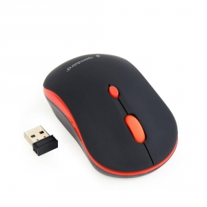 Mouse Wireless Gembird Optical MUSW-4B-03-R, 1600 DPI, nano USB, Black-Red