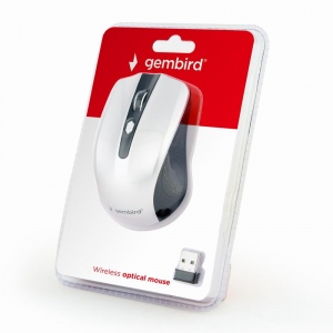 Mouse Wireless Gembird Optical MUSW-4B-04-BS, 1600 DPI, nano USB, Black-Silver