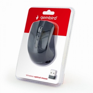 Mouse Wireless Gembird Optical MUSW-4B-04, 1600 DPI, nano USB, Black