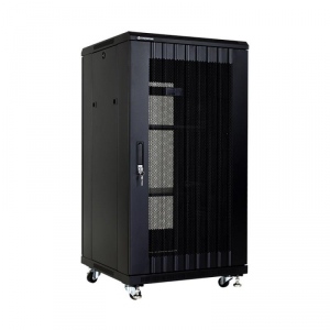 Linkbasic rack cabinet 19-- 22U 600x600mm black (perforated steel front door)