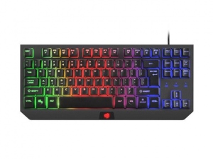 Tastatura Cu Fir Natec Fury Membrane Gaming HURRICANE TKL, US layout, Iluminata, Led Multicolor, Neagra