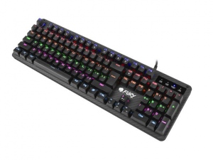 Tastatura Cu Fir Natec Fury Gaming TORNADO Iluminata, Led Multicolor, Neagra