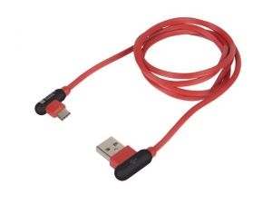 Extreme Media cable USB Typ-C to USB (M), 1m, Angled Left/Right, Red