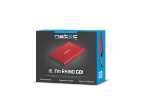 Natec external enclosure RHINO GO for 2,5-- SATA, USB 3.0, Red