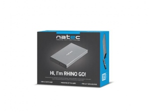 Natec external enclosure RHINO GO for 2,5-- SATA, USB 3.0, Grey