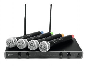 Set 4 microfoane wireless de mana OMNITRONIC UHF-104
