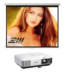 Pachet cu videoproiector Epson EB-2255U si Ecran de proiectie manual 16/10, marime vizibila  300cm x 187cm